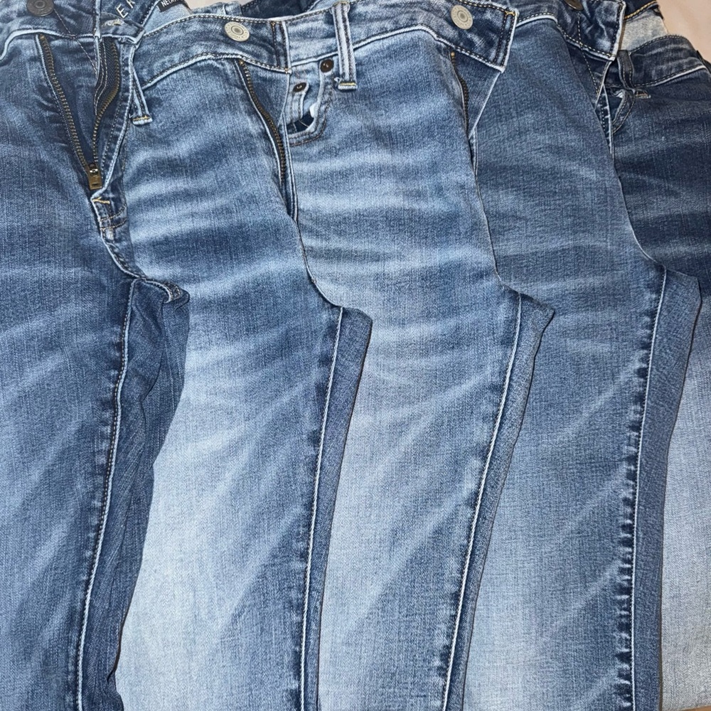4 Pair MENS American Eagle Outfitters Blue Slim Straight Jeans